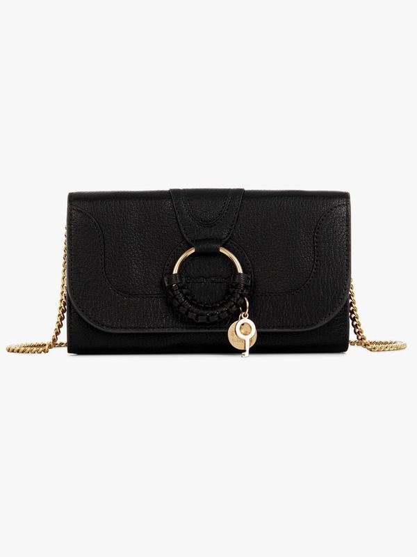 Chloé Carteras Mujer Hana Negras Grained Goatskin DEWF86351